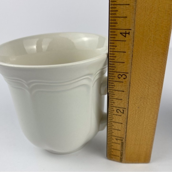 Mikasa French Countryside flat cups, set of two, vintage white china tea mugs - Picture 5 of 6